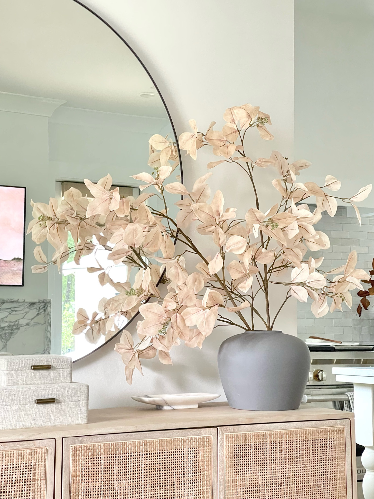 Fall decor!!  I’m in complete love with these faux fall branches and this matte gray vase!  These stems are high quality and this setting makes for a modern fall look in my entryway at the Cottage!  I also am obsessed with these fabric covered boxes form the mcgeeandco 25% off sale!

#LTKsalealert #LTKSeasonal #LTKhome