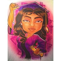 Graduation Caricature Shirt, Graduate High School Graduation, My Face On A Cartoon Airbrush T Custom Tee Shirt | Etsy (US)