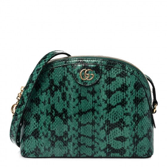 GUCCI Snakeskin GG Small Ophidia Dome Shoulder Bag Green | Fashionphile
