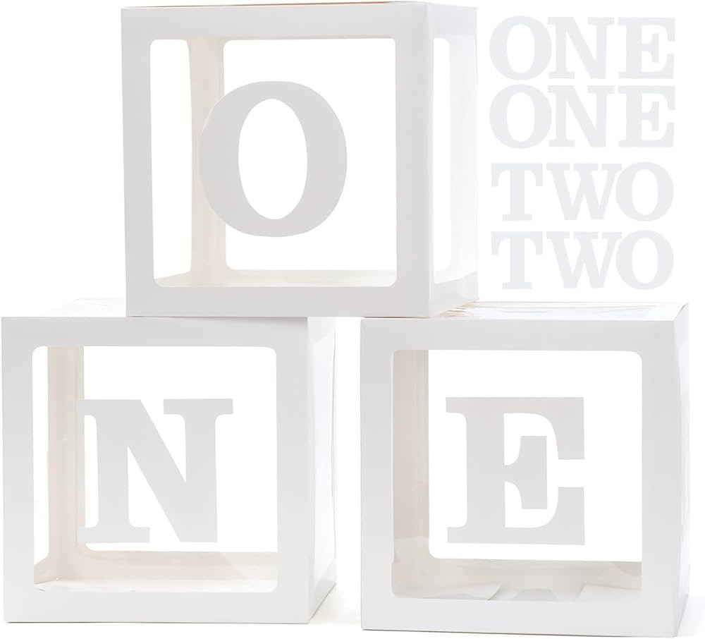 1st Birthday Decorations for Boys, 3Pcs One Boxes for 1st Birthday for Boy or Girl with ONE Lette... | Amazon (US)