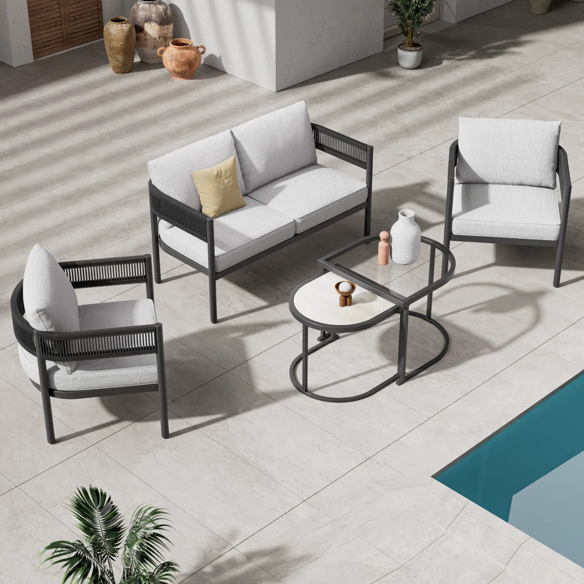 Alexandria 5-Pieces Outdoor Seating Group With Cushions | Wayfair North America