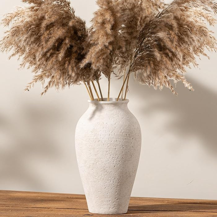 Ceramic Flower Vase Home Decor - Large Tall Farmhouse Table Vases Rustic Vintage Living Room Kitc... | Amazon (US)