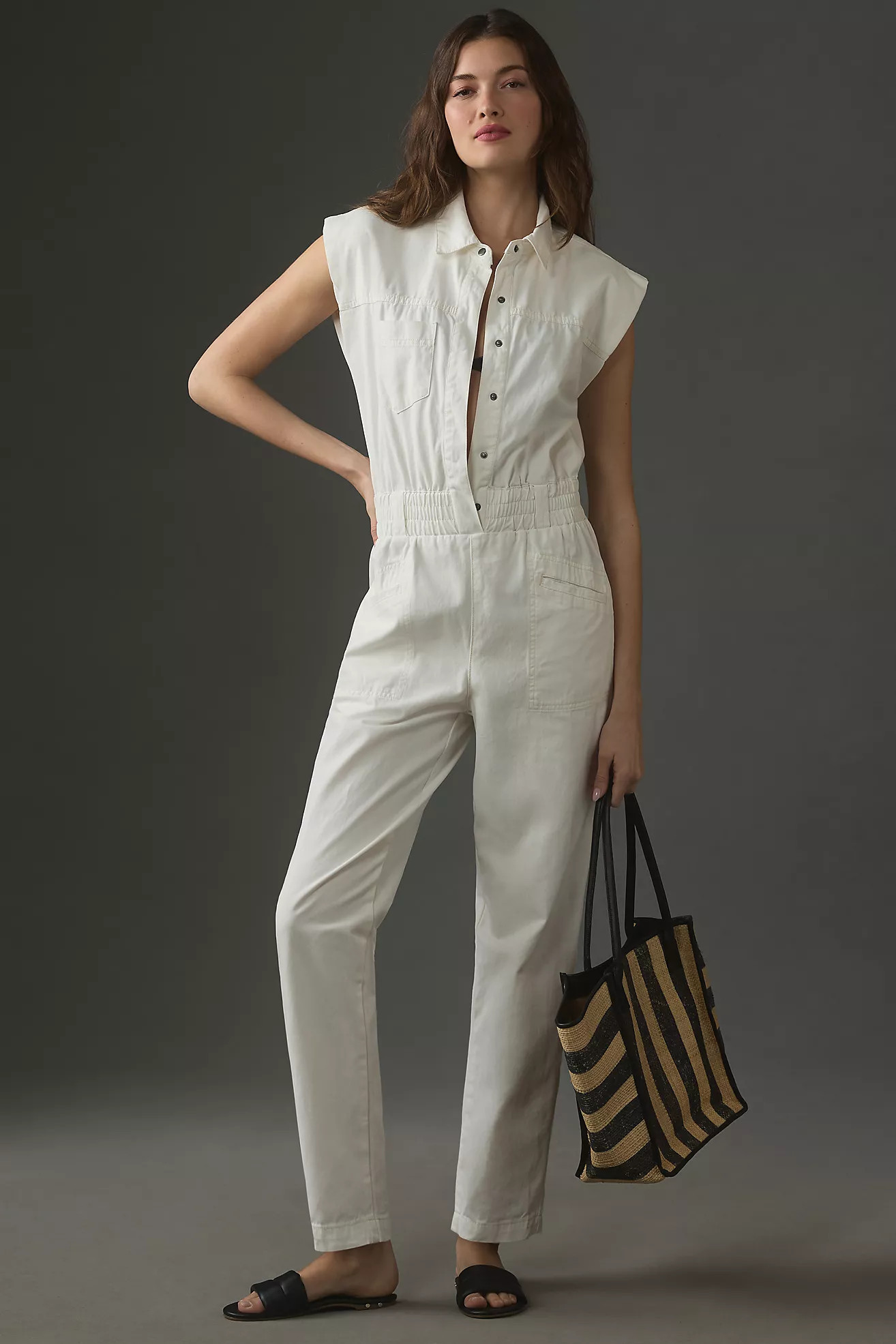 Pistola Rosie Button-Front Jumpsuit | Anthropologie (US)