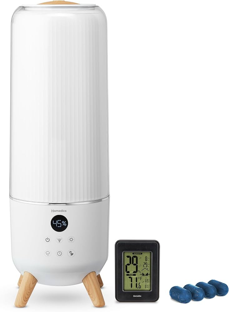 Homedics Peggy 1.47 Gallon Ultrasonic Top Fill Humidifier Bundle for Bedrooms, Home Offices or Nu... | Amazon (US)