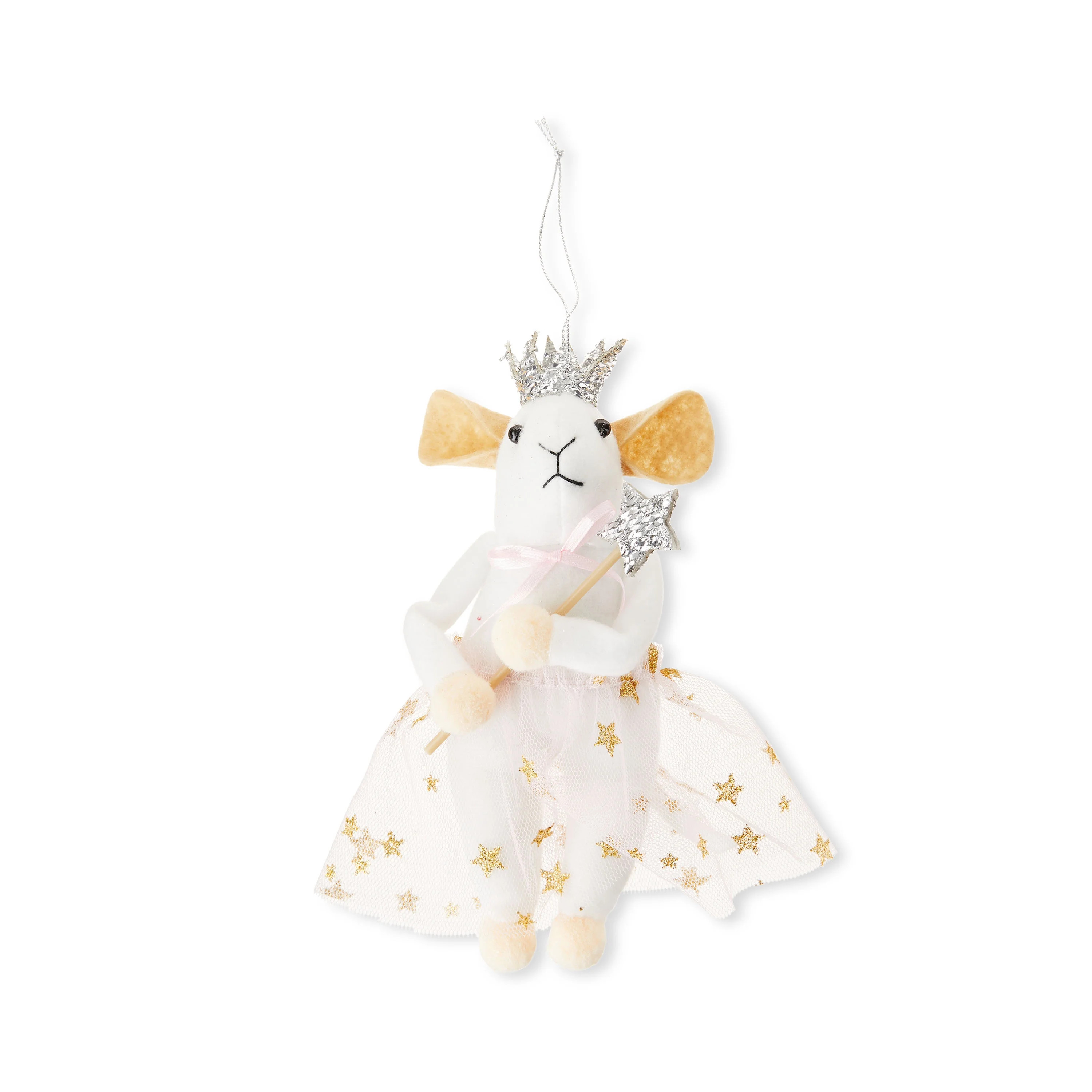 Pink and White Mouse Fairy Decorative Ornament, 5.5 in, by Holiday Time | Walmart (US)