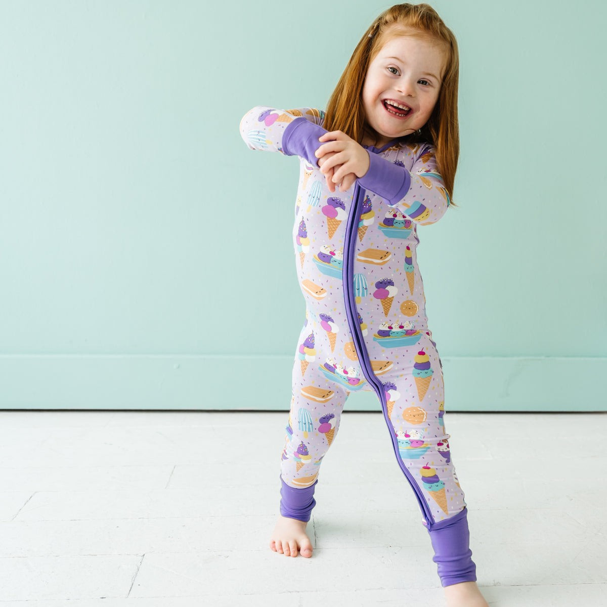 Wildberry Ice Cream Social Bamboo Viscose Zippy | Little Sleepies