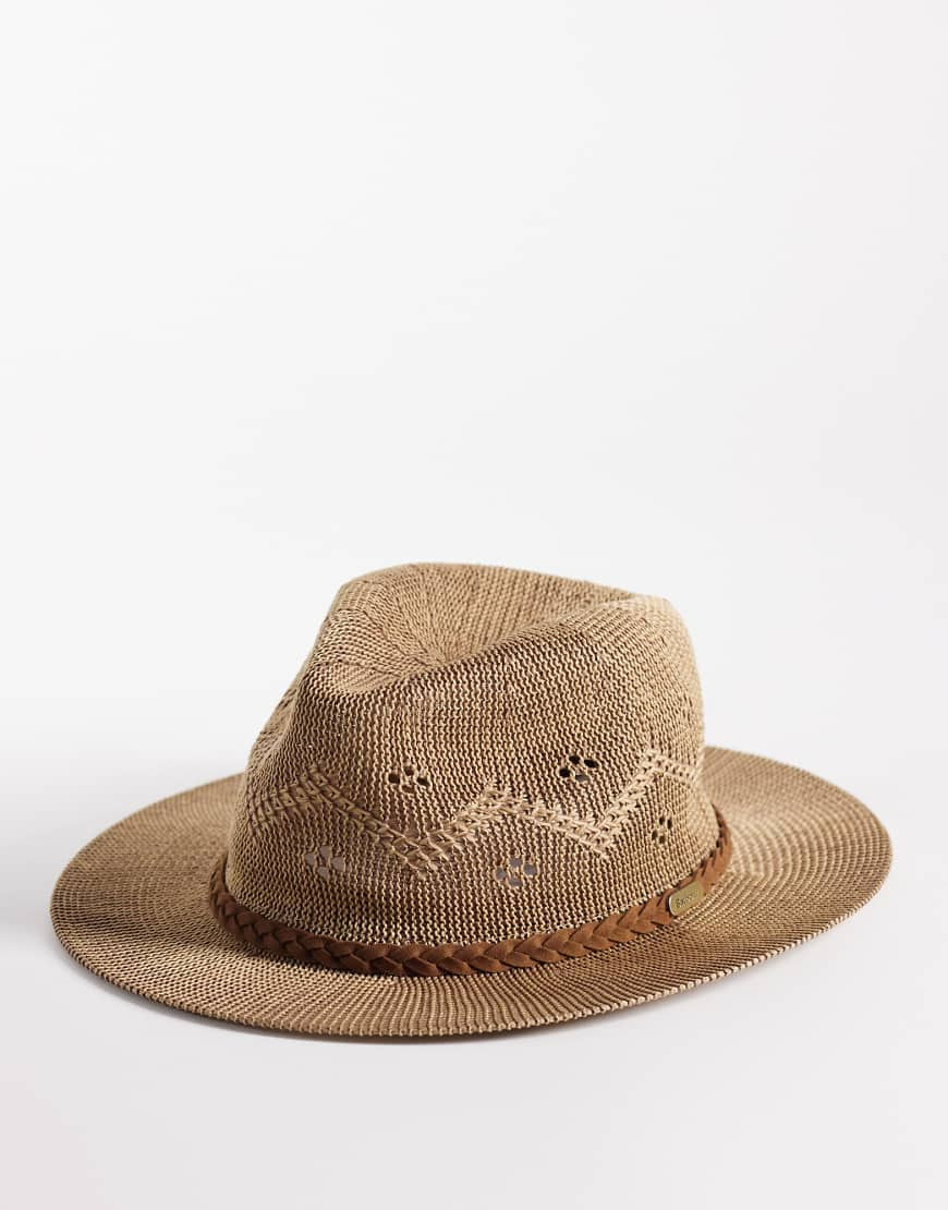 Barbour Flowerdale foldable crochet trilby summer hat in brown | ASOS (Global)