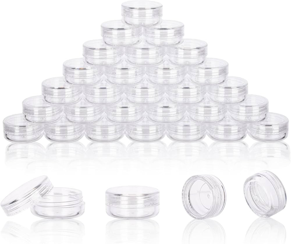 3 Gram Sample Containers With Lids, 50 Count Clear Jars, Empty Lip Balm, Mini Cosmetic With Label... | Amazon (US)