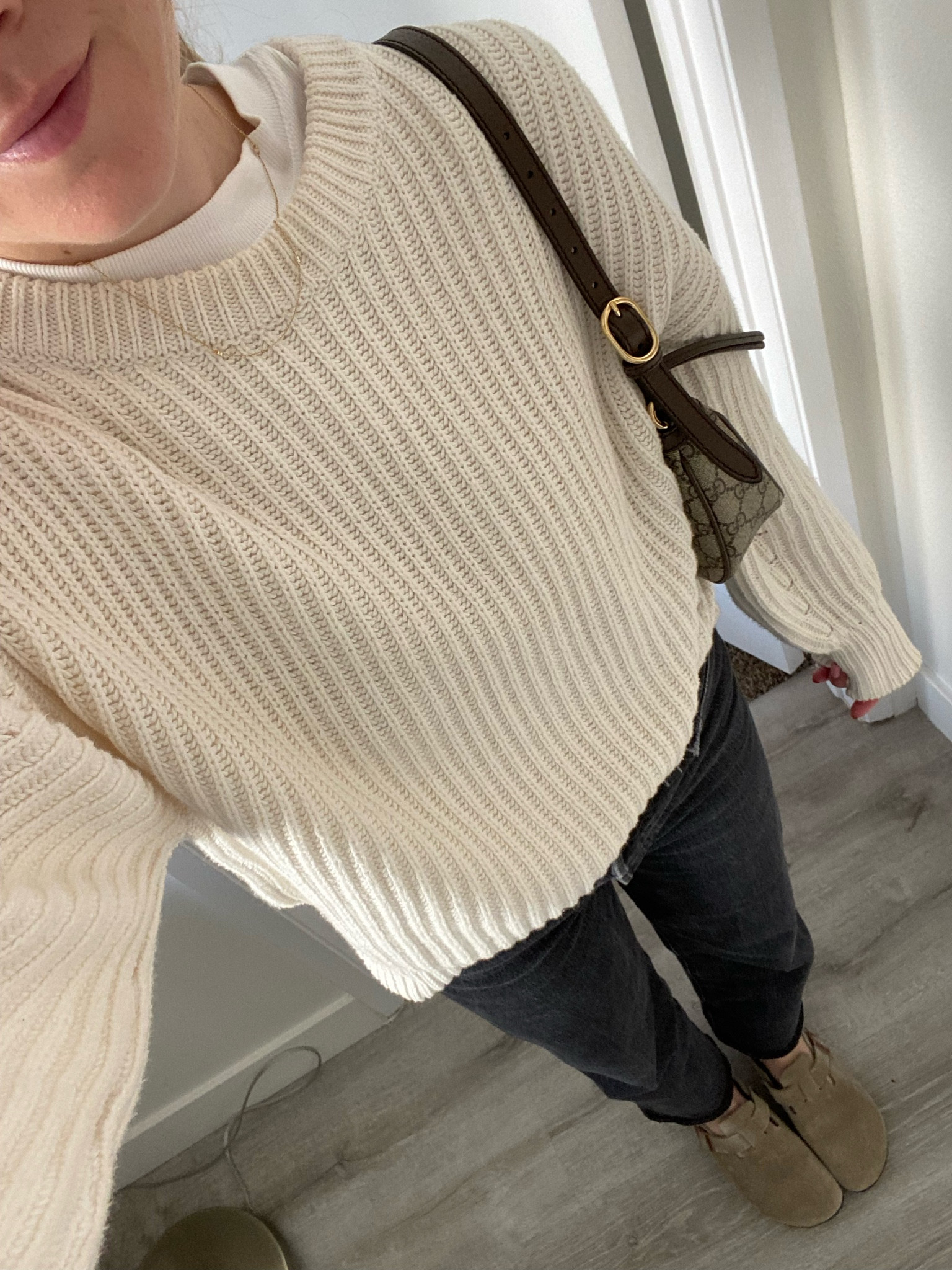 cozy cream sweater with a white tee underneath, neutral outfit, neutral aesthetic, boston clogs

#LTKSeasonal #LTKSpringSale #LTKU