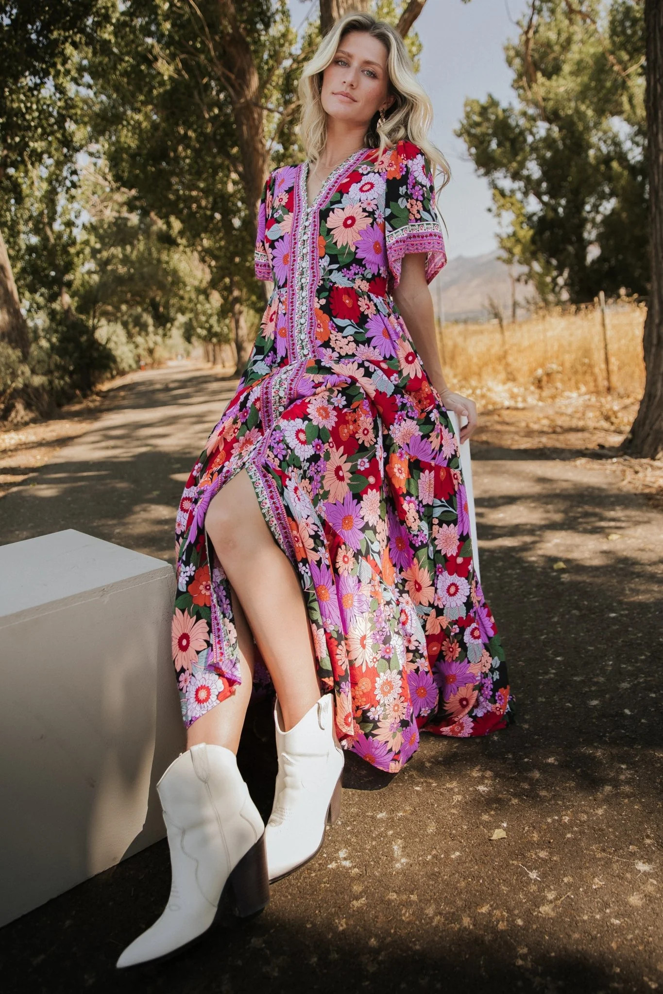 Cheryl Maxi Dress | Black Multi | Baltic Born