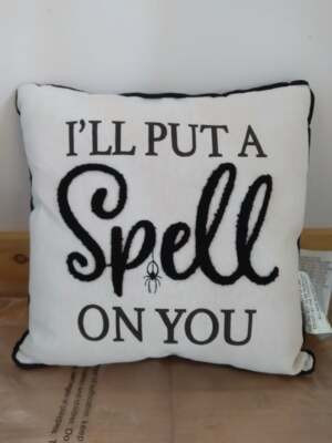 Halloween I'll Put A Spell On You Spider Black & White Throw Pillow 13x13  | eBay | eBay US
