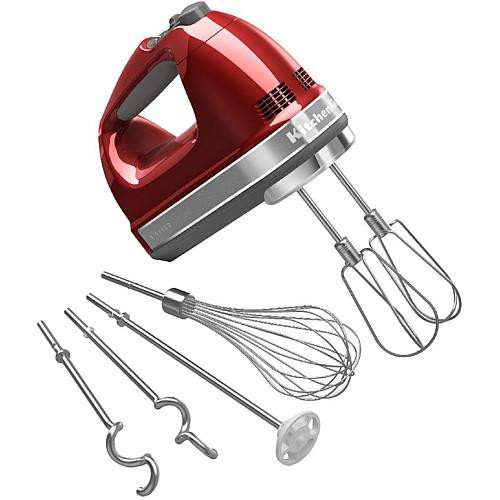 KitchenAid 9-Speed Hand Mixer with Accessories - Candy Apple Red | HSN