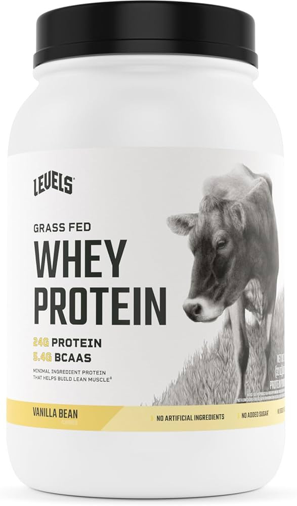 Levels Grass Fed 100% Whey Protein, No Hormones, Vanilla Bean, 2LB | Amazon (US)
