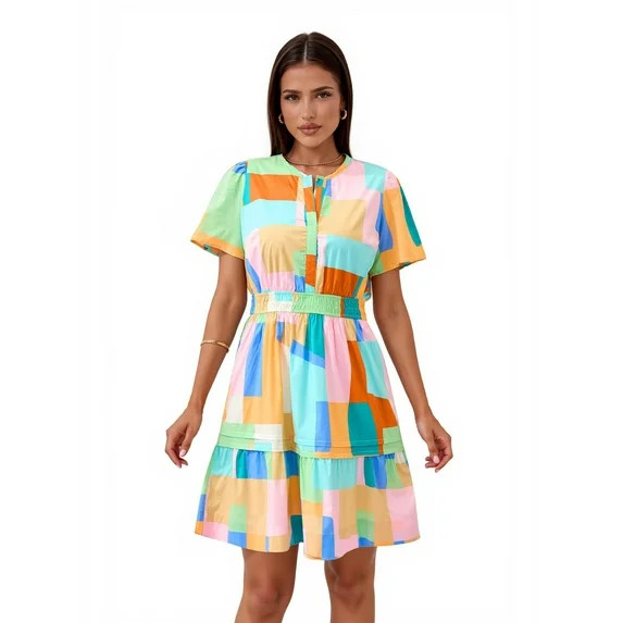 PRETTYGARDEN Women's V-Neck Mini Dress, Sizes S-XXL | Walmart (US)