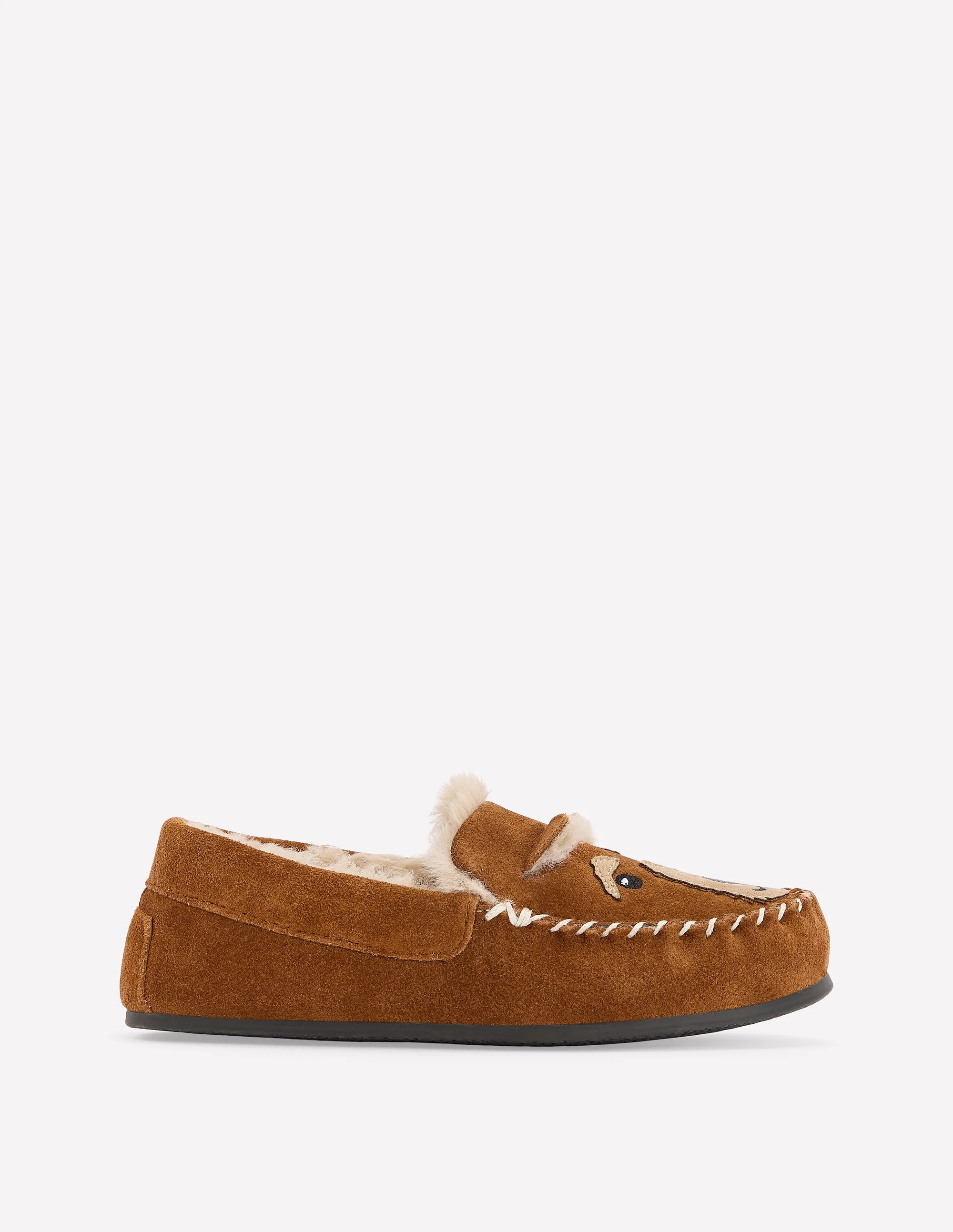 Cosy Suede Slippers-Tan Dog | Boden UK