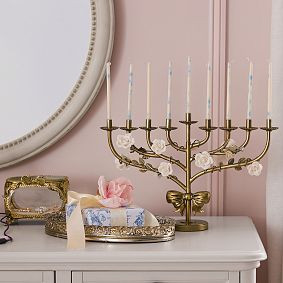 LoveShackFancy Floral Menorah | Pottery Barn Teen