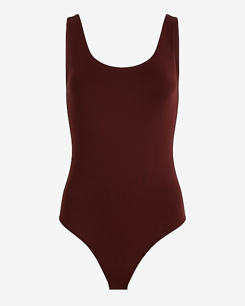 Body Contour High Compression Matte Scoop Neck Thong Bodysuit | Express