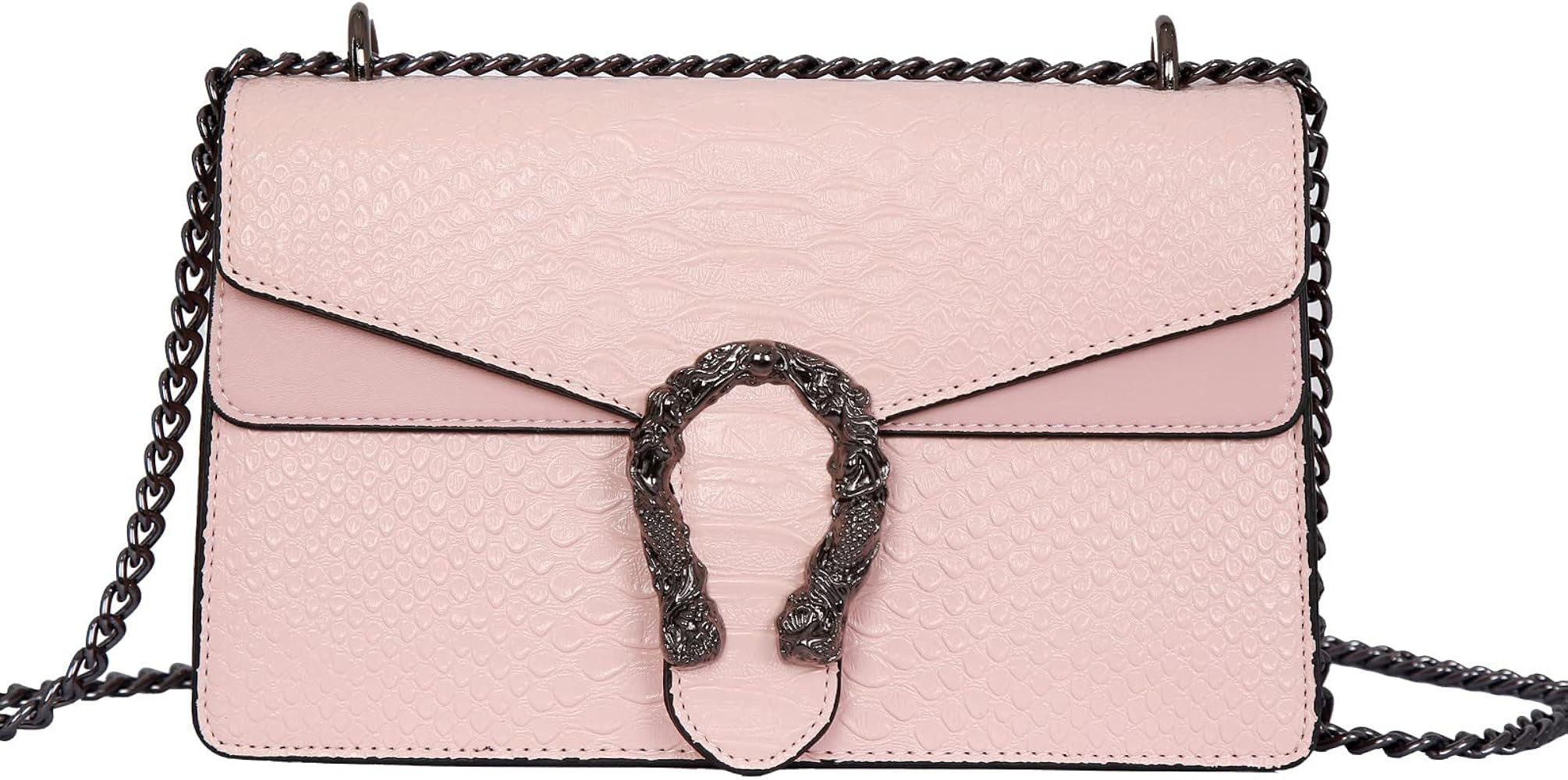 GLOD JORLEE Trendy Chain Crossbody Bags for Women - Luxury Snake-Printed Shoulder Satchel Bag Evenin | Amazon (US)