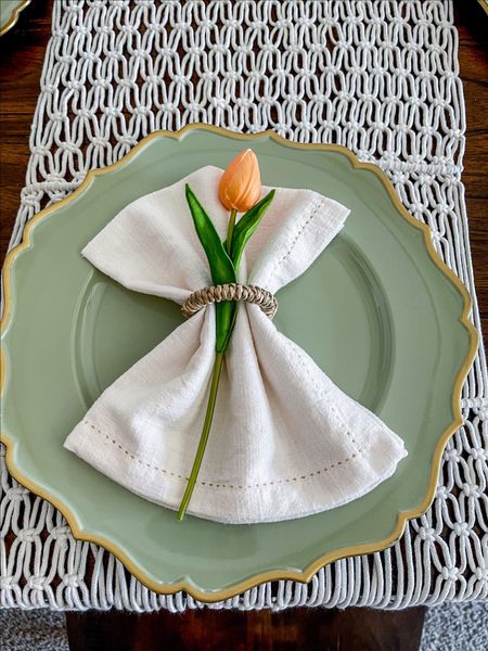 Spring table setting! Love these charger plates from Amazon. 
🤍Subscribe to our post alerts to get notified when we post! Just Tap the bell icon on your LTK Shop.


Spring table decor, spring tablescape, spring table centerpiece, spring home refresh, amazon charger plates, boho table runner, macrame table runner 

#LTKparties #LTKwedding #LTKfindsunder50 #LTKstyletip #LTKhome #LTKSeasonal