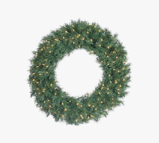 Faux Lit Aspen Spruce Wreath | Pottery Barn (US)