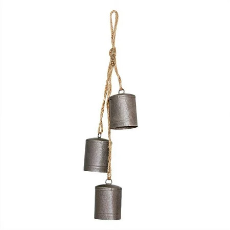 Christmas Bell Decoration, Set Of 3 Christmas Bell Brass Cow Shabby Style Rustic Metal Hanging Giant Cow Bells Decor Gold | Walmart (US)
