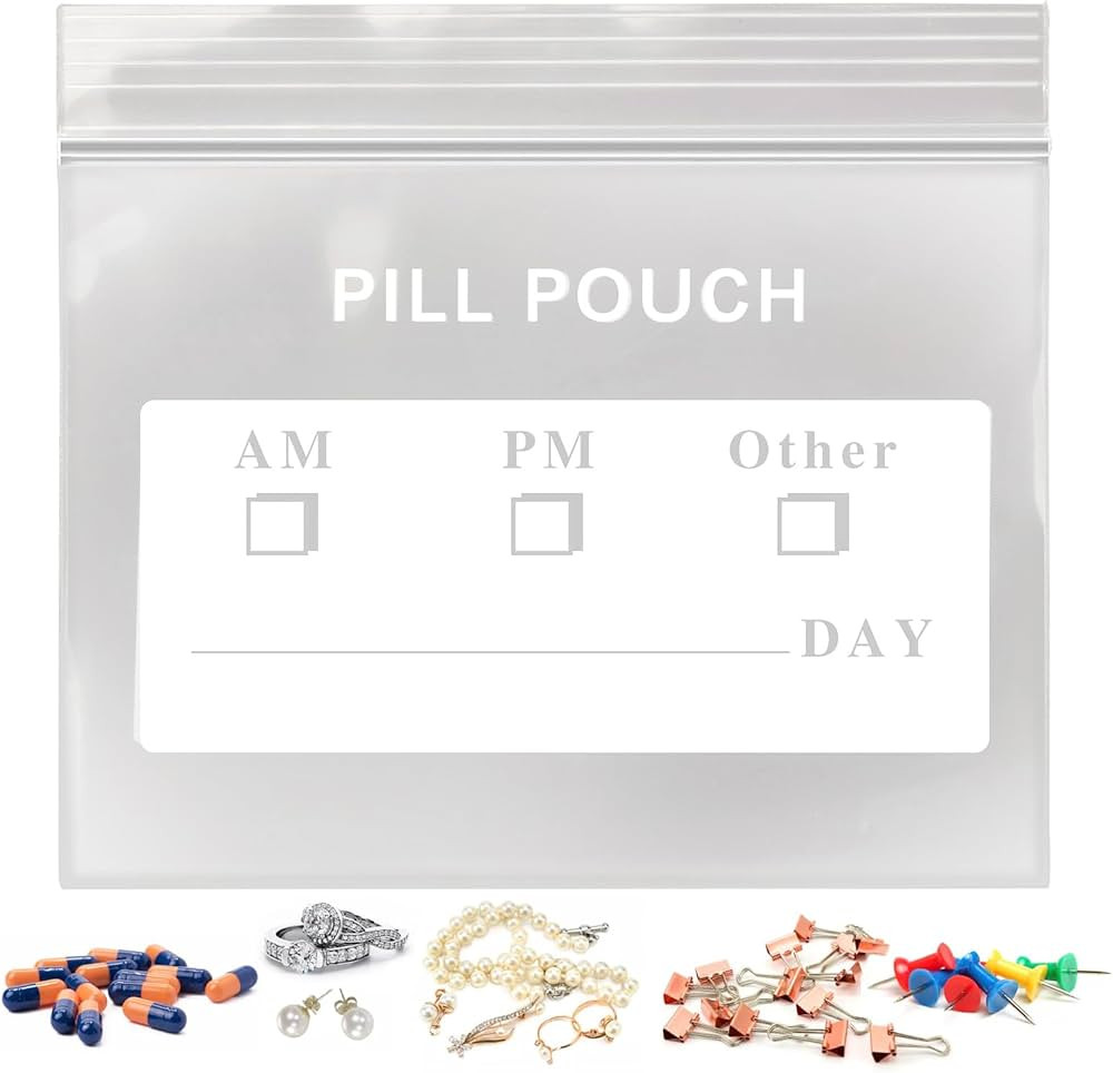 125 Packs 6 mil Sturdy Pill Pouch Bags 3x2.75'' for Travel Bpa Free Small Portable Pill Organizer... | Amazon (US)