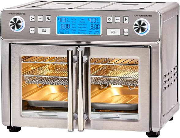 Emeril Lagasse Dual Zone 360 Air Fryer Oven Combo with French Door, 25 QT Extra Large, Cook Two F... | Amazon (US)