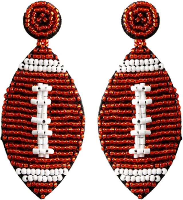 World Cup Soccer Beaded earrings Handmade Braid Sports Ball Dangle Earrings Colorful Soccer Footb... | Amazon (US)