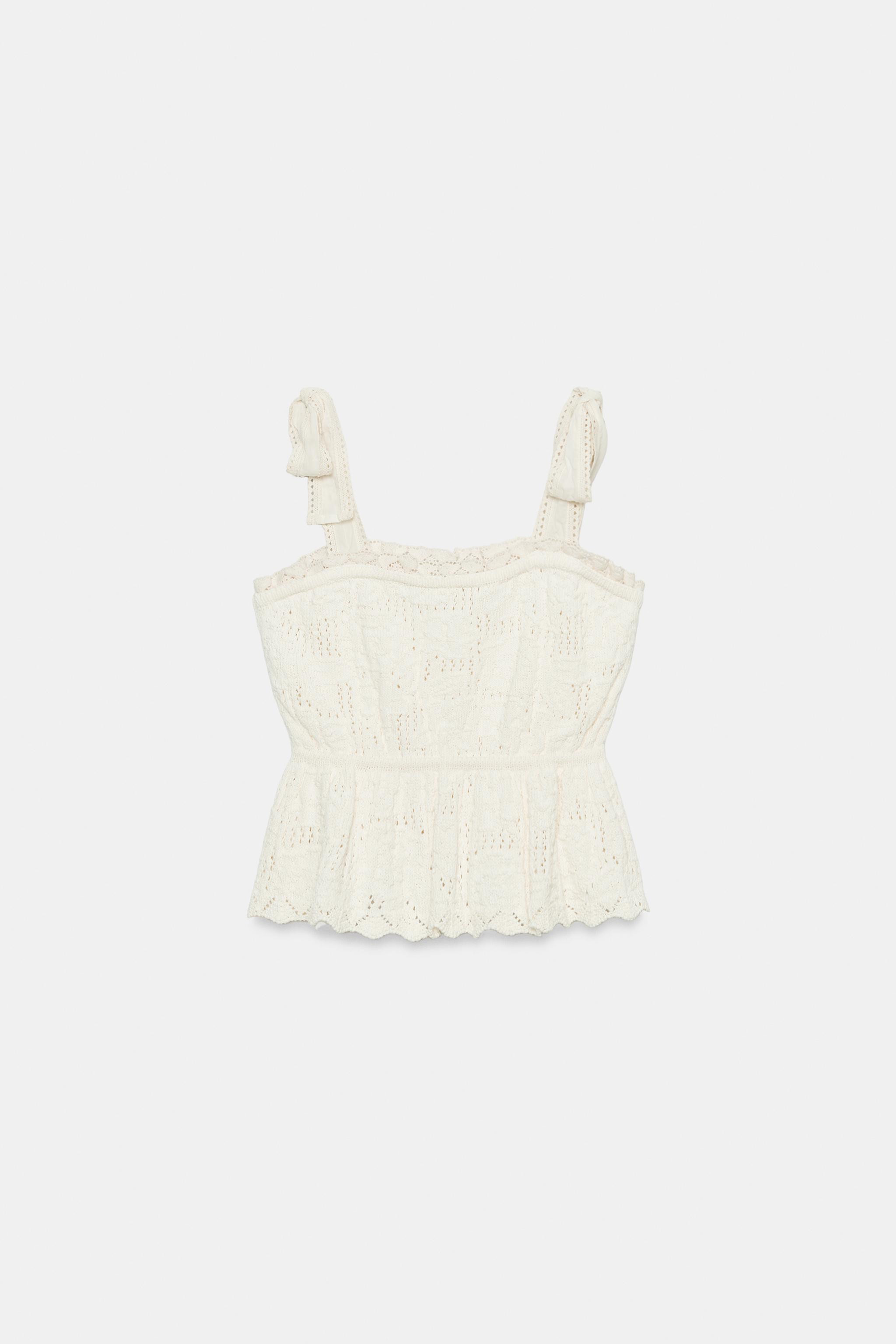 ROMANTIC KNIT TIE TOP | Zara US