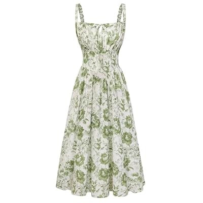 Scarlet Darkness Women's Floral Midi Dress Corset Sundresses 2026 Summer Spring Vacation… | Amazon (US)