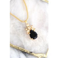 Black Gold Crystal Necklace, Bridal Champagne Jewelry | Etsy (US)