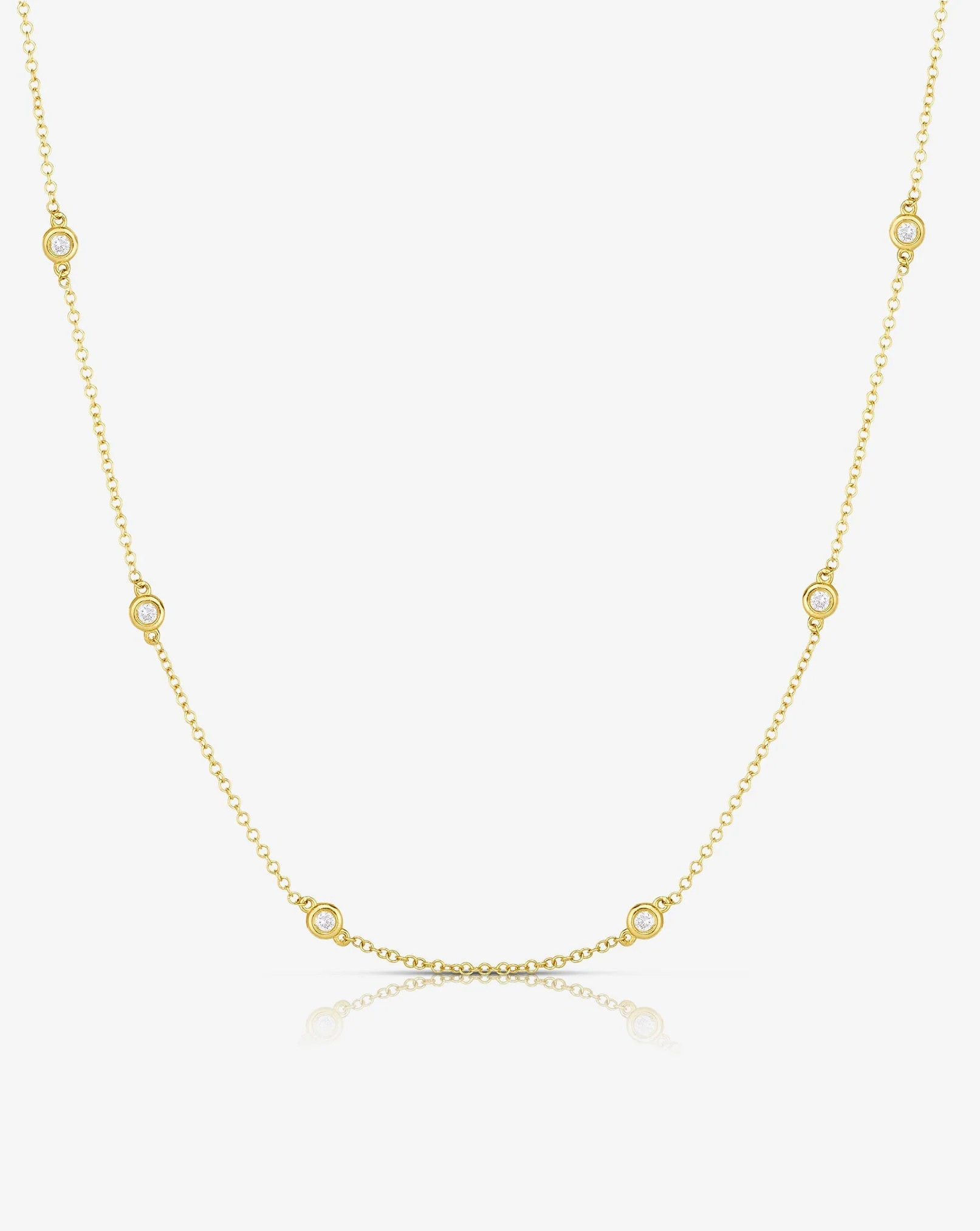 Diamond Bezel Station Necklace | Ring Concierge