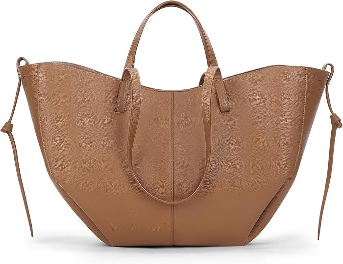 Work Bag Faux Leather Tote Bag for Women Trendy Handbag Purse Fall Shoulder Bag with Magnetic Clo... | Amazon (US)