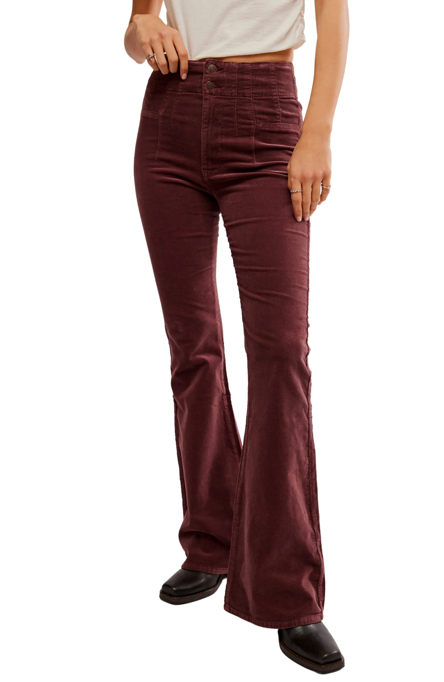 Jayde Seamed Corduroy Flare Pants | Nordstrom