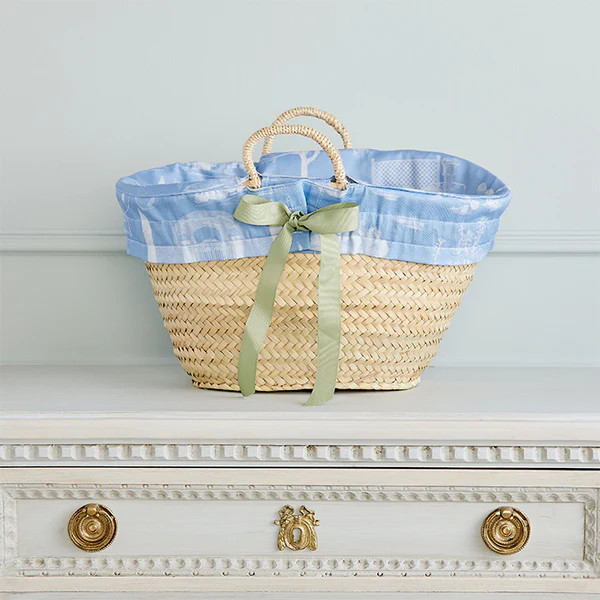 Bluet Provence Toile Basket & Liner | Caitlin Wilson Design