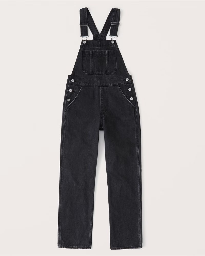 Abercrombie & Fitch Women's High Rise Overalls in Black - Size L | Abercrombie & Fitch (US)