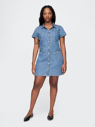 UltraSoft Denim Mini Shift Dress | Gap (US)