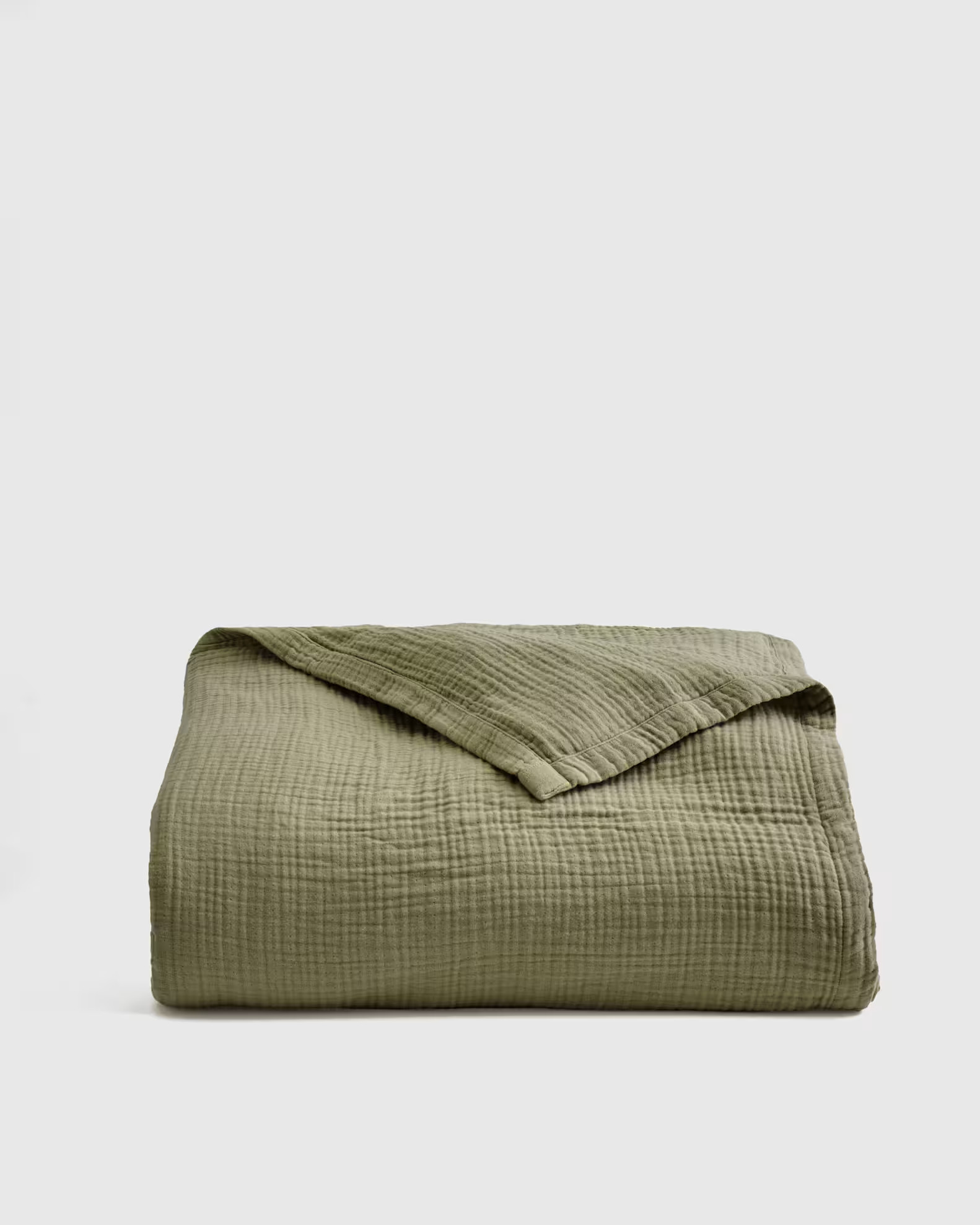 Organic Airy Gauze Blanket in Olive | Quince
