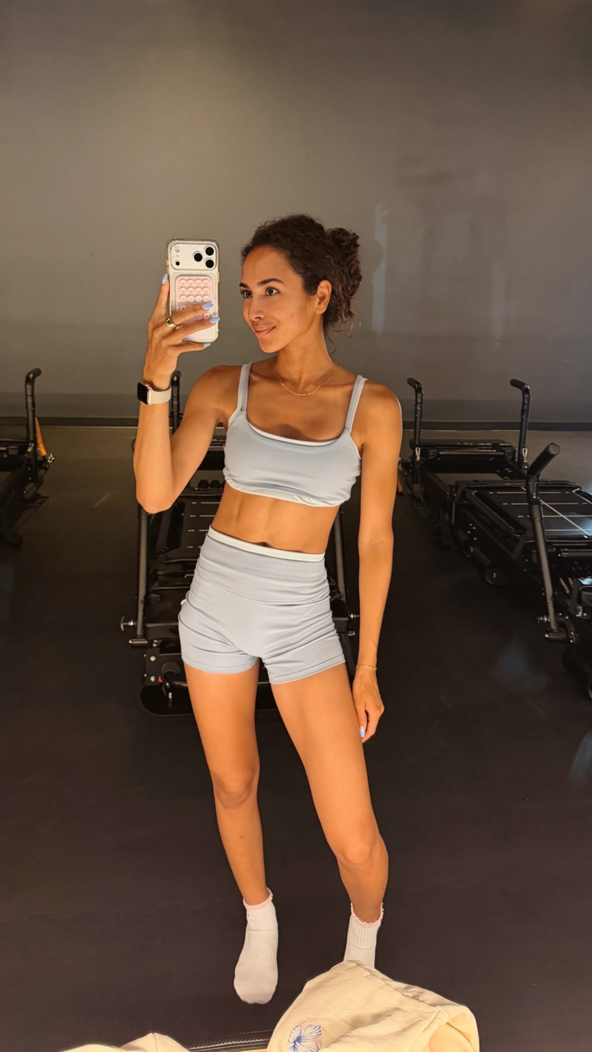 My favorite Pilates uniform 🤸🏽‍♀️ 

Size: XS for top & bottom 

Pilates outfits, gold hinge workout sets, workout matching sets

#LTKfitnessgoals #LTKootd #LTKActive
