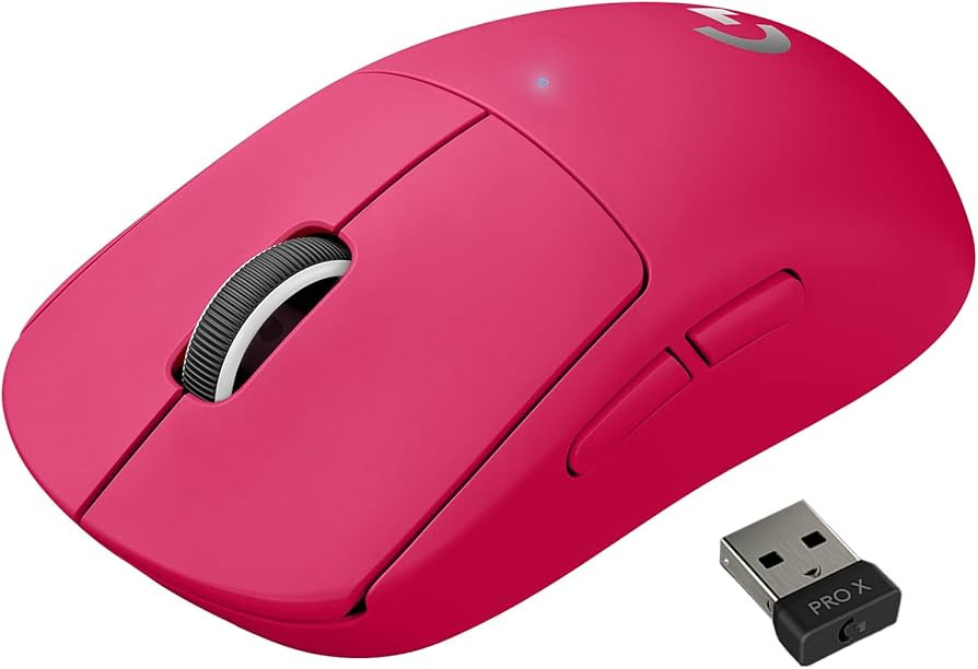 Logitech G PRO X SUPERLIGHT Wireless Gaming Mouse, Ultra-Lightweight, HERO 25K Sensor, 25,600 DPI, 5 Programmable Buttons, Long Battery Life, Compatible with PC / Mac - Magenta | Amazon (US)