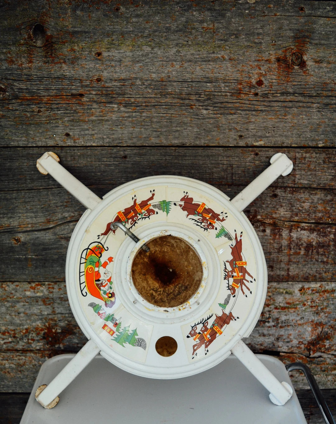 Vintage Christmas Tree Stand, Vintage Christmas Tree Stands, Tree Stand, Vintage Santa & Sleigh T... | Etsy (US)