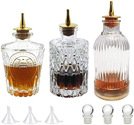 Amazon.com: Bitters Bottle Set - Glass Vintage Bottle, Decorative Bottles with Dash Top, Dasher B... | Amazon (US)