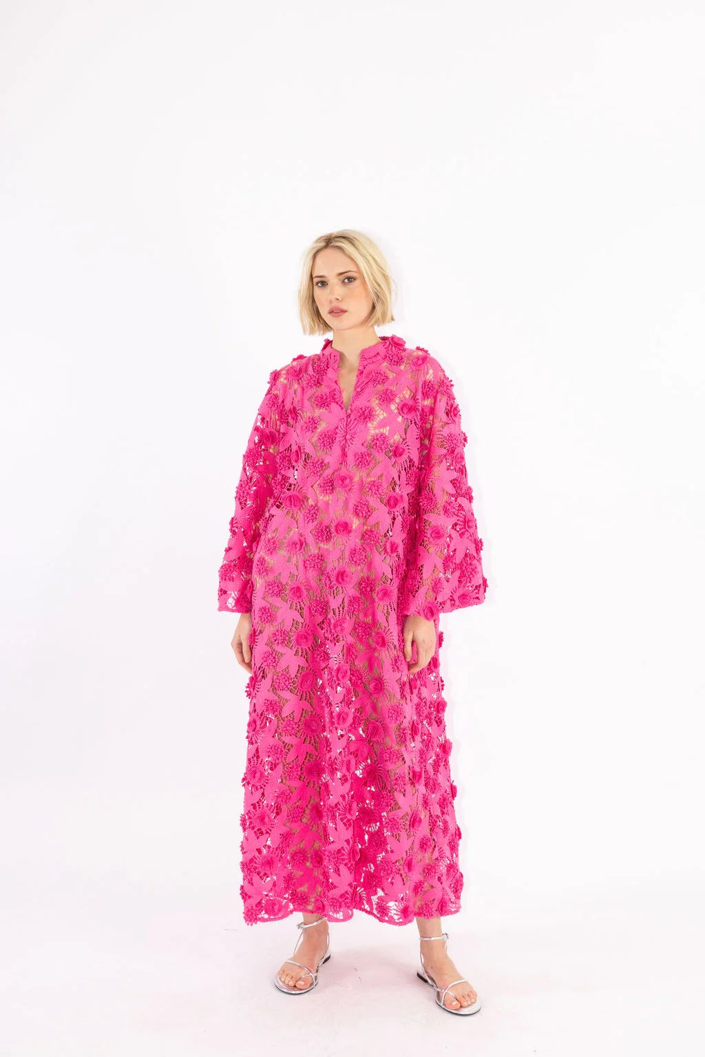 pink pop floral maxi caftan | La Vie Style House