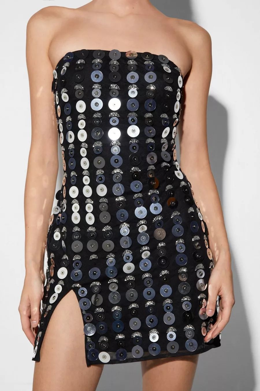 Mirror Disc Embellished Bandeau Mini Dress | Nasty Gal US