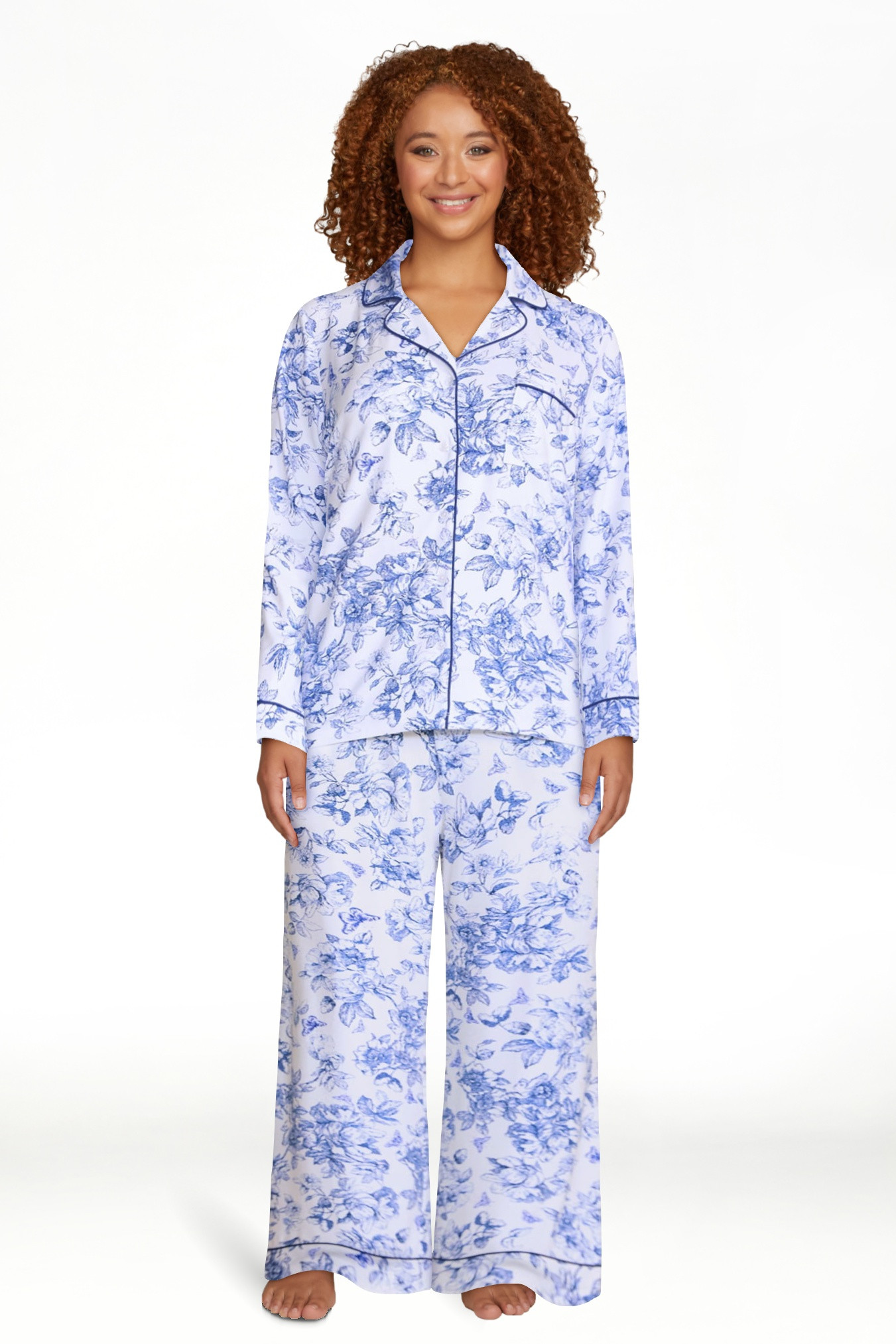 Joyspun Women\u2019s Dreamy Soft Collection Notch Collar Top and Pants, 2-Piece Pajama Set, Sizes... | Walmart (US)