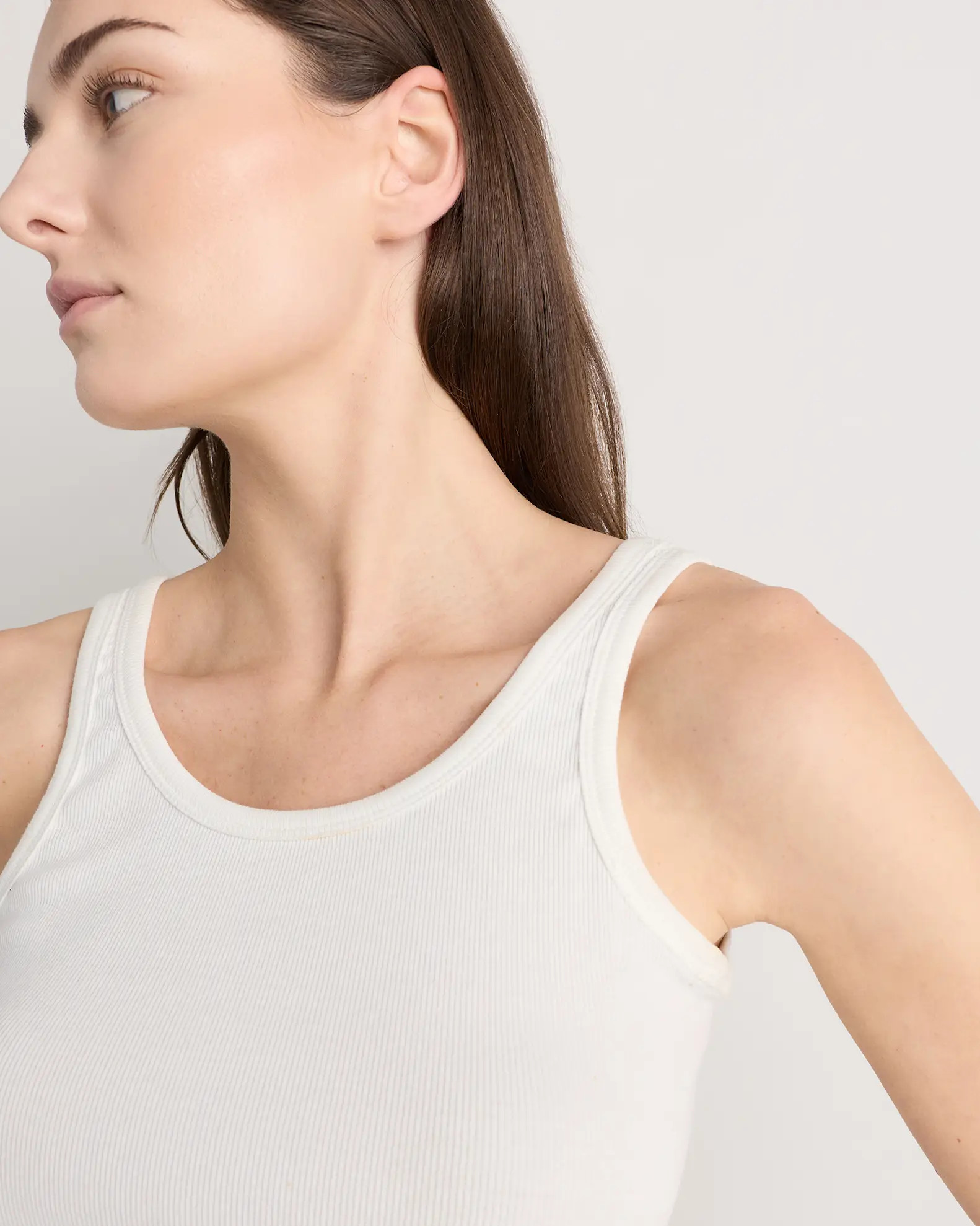 Organic Cotton Micro-Rib Scoop Neck Tank | Quince