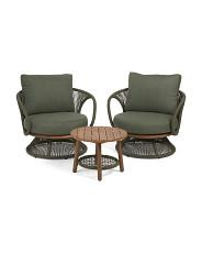 3pc Outdoor Swivel Accent Chairs And Table Set | TJ Maxx