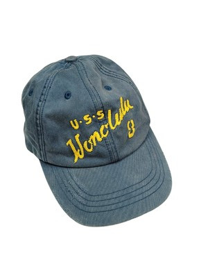 J. Crew Hat Mens OS Blue Yellow USS Honolulu Cap Distressed Military Retro | eBay US