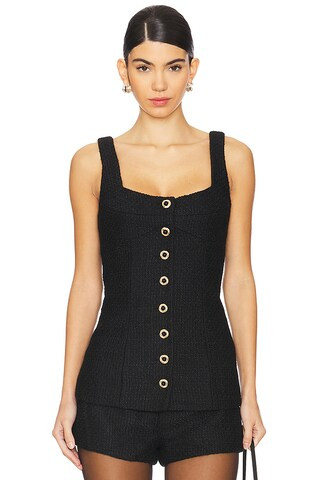 Lovers and Friends Jacquie Tweed Top in Black from Revolve.com | Revolve Clothing (Global)