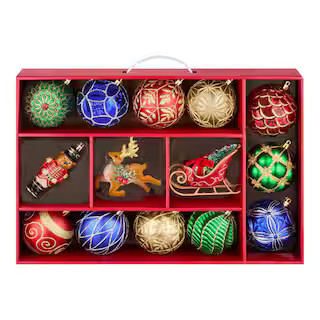 14-Piece Timeless Classics Shatter-Resistant Ornaments | The Home Depot
